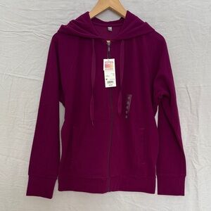 NWT Uniqlo magenta fleece hoodie